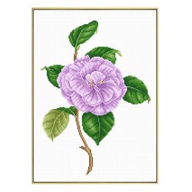 11CT Purple Flower DIY Pre-Printed Cross Stitch Kits Embroidery Wall Decor, 11x16 inch