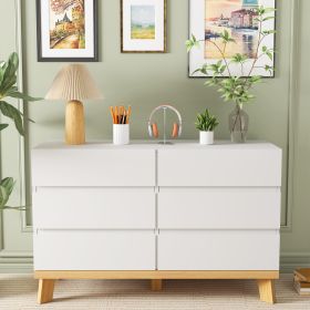 47.24"6-Drawers MDF Storage Cabinet,for Bedroom,Living Room,Dining Room,Hallways,White