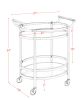 ACME Lakelyn Serving Cart, Rose Gold & Clear Glass 98192