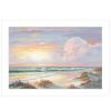 "Golden Sunset on Crystal Cove" by Artisan Georgia Janisse, Ready to Hang Framed Print, White Frame