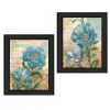 "Paris Blue Collection" 2-Piece Vignette By Ed Wargo, Printed Wall Art, Ready To Hang Framed Poster, Black Frame