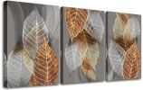 Canvas Wall Art Abstract Paintings Leaf Wall Pictures Canvas Art Prints Nature Plants Poster Stretched Framed Artworks for Living Room Bedroom Bathroo