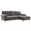 Three-Seat Simple And Stylish Indoor Modular Sofa Dark Gray