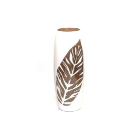 Gold leaf handmade vase | Ikebana Floor Vase | Large Handpainted Glass Vase for Flowers | Room Decor | Floor Vase 16 inch