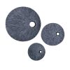 Ribbed Round Sandstone Wall Decor with Cut Out Near the Edge, Medium, Gray