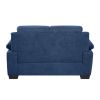 Comfortable Plush Seating Loveseat 1pc Modern Blue Textured Fabric Channel Tufting Solid Wood Frame Living Room Furniture