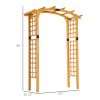 Outsunny 90in Wood Garden Arbor Arch with Trellis Wall for Climbing & Hanging Plants, Decor for Party, Weddings, Birthdays & Backyards