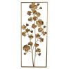 30" x 12" Metal Tree Wall Decor, Vertical Rectangular Flower Wall Accent, Gold