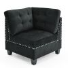 U shape Modular Sectional Sofa; DIY Combination; includes Four Single Chair and Two Corner; Black Velvet