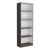 DEPOT E-SHOP Vinton 4-Tier Bookcase with Modern Storage for Books and Decor, Matt Gray / White