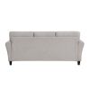 Modern Transitional Sand Hued Textured Fabric Upholstered 1pc Sofa Attached Cushions Living Room Furniture