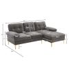 Three-Seat Simple And Stylish Indoor Modular Sofa Dark Gray