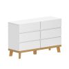 47.24"6-Drawers MDF Storage Cabinet,for Bedroom,Living Room,Dining Room,Hallways,White