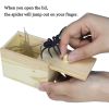 Fake Spider in a Box Prank Halloween Gift for Adults Kids, Wooden Pop Out Scare Joke Toys