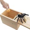 Fake Spider in a Box Prank Halloween Gift for Adults Kids, Wooden Pop Out Scare Joke Toys