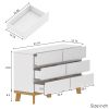 47.24"6-Drawers MDF Storage Cabinet,for Bedroom,Living Room,Dining Room,Hallways,White