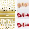 20 Sheets Gold Color Self-Adhesive Nail Stickers DIY Nail Art Decals Decorations Nail Decals