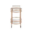 ACME Lakelyn Serving Cart, Rose Gold & Clear Glass 98192