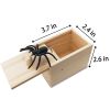 Fake Spider in a Box Prank Halloween Gift for Adults Kids, Wooden Pop Out Scare Joke Toys