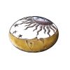 21 Inch Handcrafted Sun and Moon Accent Wall Decor, Round Metal Wall Mount, Rustic Gold, Bronze