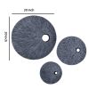 Ribbed Round Sandstone Wall Decor with Cut Out Near the Edge, Medium, Gray