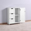 White Floor Storage Cabinet with 3 Large Drawers & 1 Adjustable Shelf - Elegant Organizer for Living Spaces