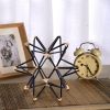 Intersecting Iron Wire Star Decor with Accented Joints, Black and Gold