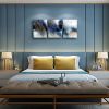 Abstract Wall Art Blue Landscape Stripe Canvas Wall Art Abstract Watercolor Canvas Painting Prints Contemporary Artworks Wall Pictures for Living Room