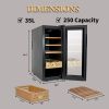 35L Cigar Humidors with Cooling and Heating Function , 250Counts Capacity Cigar Humidor Humidifiers with Constant Temperature Controller, Father's Day