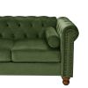 PHOYAL Large Sofa, Velvet Sofa Three-seat Sofa Classic Tufted Chesterfield Settee Sofa Modern 3 Seater Couch Furniture Tufted Back for Living Room (Gr