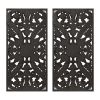 Distressed Carved Wood 2-piece Wall Decor Set