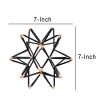 Intersecting Iron Wire Star Decor with Accented Joints, Black and Gold