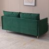 Modern Upholstered Loveseat Sofa;  Emerald Cotton Linen-63.8''