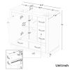 36" Bathroom Vanity without Sink, Cabinet Base Only, Six Drawers, Multi-Functional Drawer Divider, Adjustable Shelf