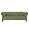 PHOYAL Large Sofa, Velvet Sofa Three-seat Sofa Classic Tufted Chesterfield Settee Sofa Modern 3 Seater Couch Furniture Tufted Back for Living Room (Gr