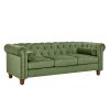 PHOYAL Large Sofa, Velvet Sofa Three-seat Sofa Classic Tufted Chesterfield Settee Sofa Modern 3 Seater Couch Furniture Tufted Back for Living Room (Gr