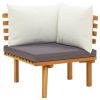 7 Piece Patio Lounge Set with Cushions Solid Acacia Wood