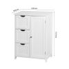 White Floor Storage Cabinet with 3 Large Drawers & 1 Adjustable Shelf - Elegant Organizer for Living Spaces