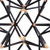 Intersecting Iron Wire Star Decor with Accented Joints, Black and Gold