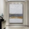 Handmade Oil Painting Gold Foil Forest Hand Painted Contemporary Artwork living room bedroom luxurious decoration Frameless Only Canvas