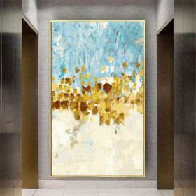 Handmade Oil Painting Abstract Gold Foil Wall Decor Hand Painted Canvas living room bedroom luxurious decoration Frameless Only Canvas (Style: 01, size: 90x120cm)