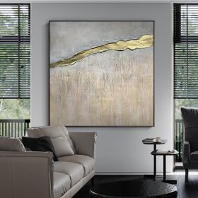 Hand Painted Texture Abstract Oil Painting Gold Foil Modern Home Wall Art Hangings Canvas Paintings For Living Room Hotel Decor (size: 70x70cm)