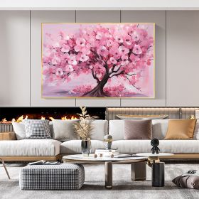 Hand Painted Oil Painting Original Blossom Flower Oil Painting on Canvas Large Wall Art Abstract Pink Floral Painting Minimalist Art Custom Painting L (Style: 01, size: 50X70cm)