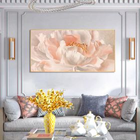 Hand Painted Oil Painting Abstract Flower Art Blooming White Pink Peony Flower Oil painting On Canvas Texture Art Painting For Living Room Wall Decor (Style: 01, size: 40x80cm)