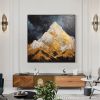 Hand Painted Oil Painting Abstract Mountain Oil Painting on Canvas Original Gold Painting Custom Landscape Art Living room Wall Decor Modern Textured