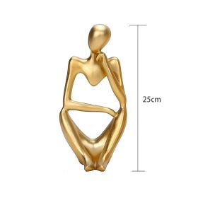 Nordic Abstract Figures Home Decoration Accessories Sculptures Living Room Study Decor Gold Humanoid Resin Embellishment Statues (Ships From: China, Color: thinker B)