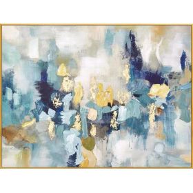 100% Handmade High-end Decorative Paintings Gold Foil Abstract Oil Painting Modern Picture Home Decor As Gift No Frame (size: 60X90cm)