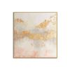 Hand Painted Gold Foil Abstract Oil Painting Wall Art Modern Minimalist Pink Picture Canvas Home Decor For Living Room No Frame