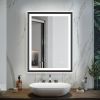 4 Size LED Bathroom Mirror;  Backlit and Front Lighted Mirror for Bathroom;  Wall Mounted Bathroom Vanity Framed Mirror Includes Dimmer;  ; Defogger;