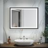 4 Size LED Bathroom Mirror;  Backlit and Front Lighted Mirror for Bathroom;  Wall Mounted Bathroom Vanity Framed Mirror Includes Dimmer;  ; Defogger;